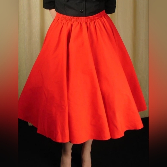 Cats Like Us Cruisin USA Red Full Circle Skirt - Picture 2 of 4